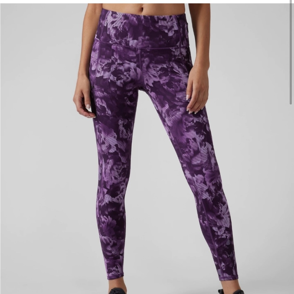 Athleta Purple Print Women's Leggings - Size XS